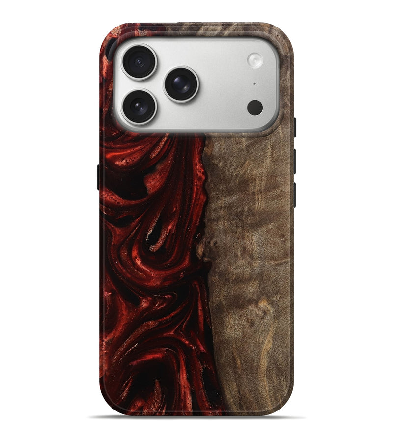 iPhone 17 Pro Max Wood Live Edge Phone Case - Uriah (Red, 812948)