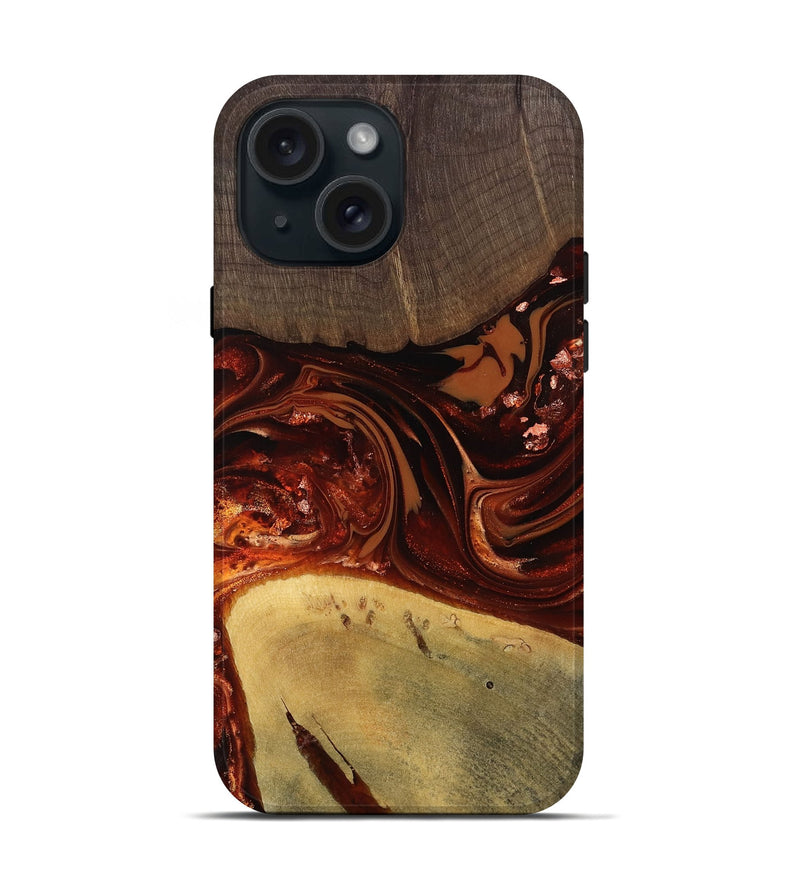 iPhone 15 Wood Live Edge Phone Case - Kasen (Red, 812949)