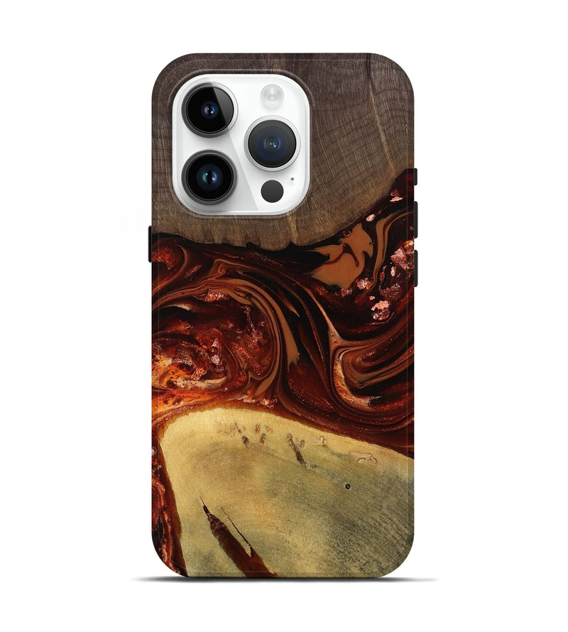 iPhone 15 Pro Wood Live Edge Phone Case - Kasen (Red, 812949)