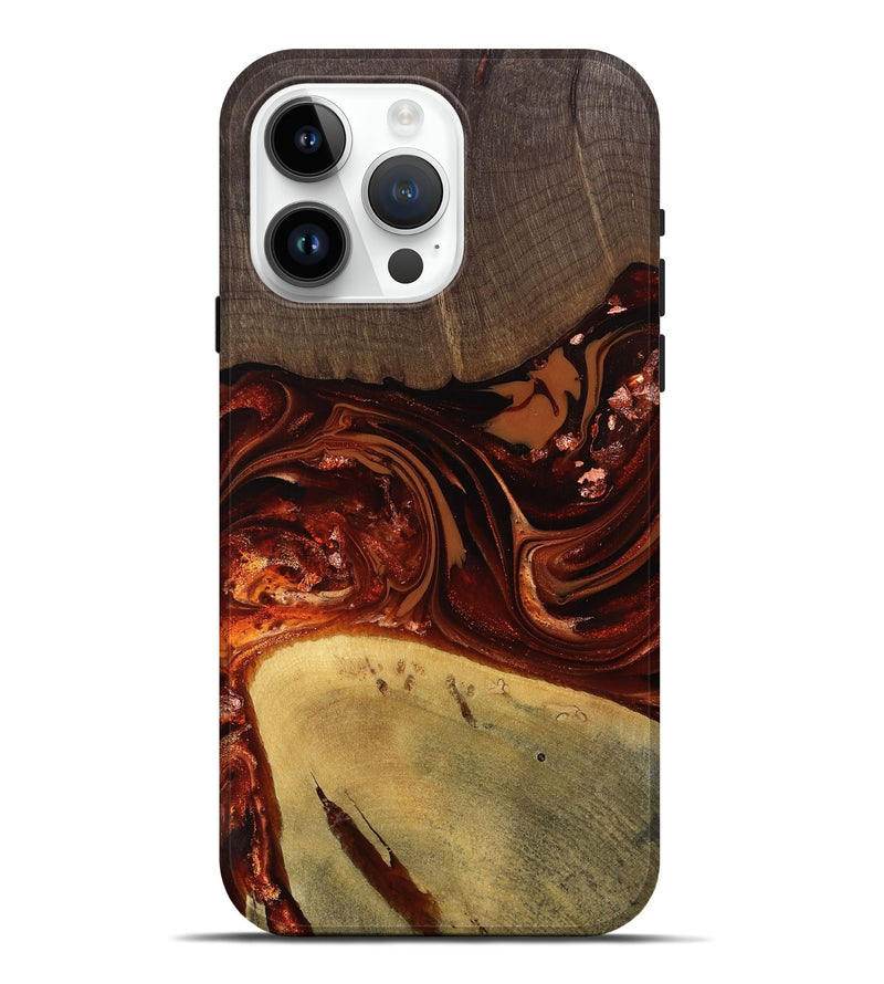iPhone 15 Pro Max Wood Live Edge Phone Case - Kasen (Red, 812949)