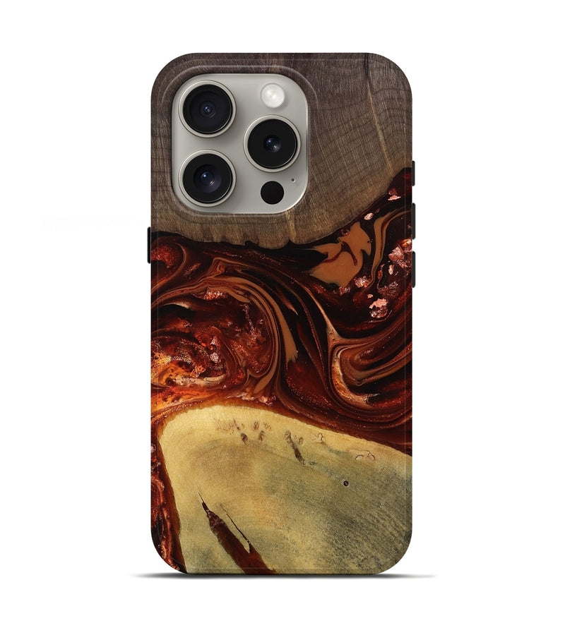 iPhone 16 Pro Wood Live Edge Phone Case - Kasen (Red, 812949)