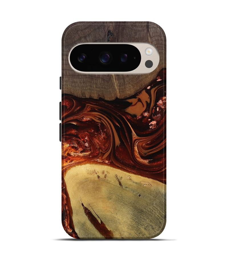 Pixel 9 Pro Wood Live Edge Phone Case - Kasen (Red, 812949)
