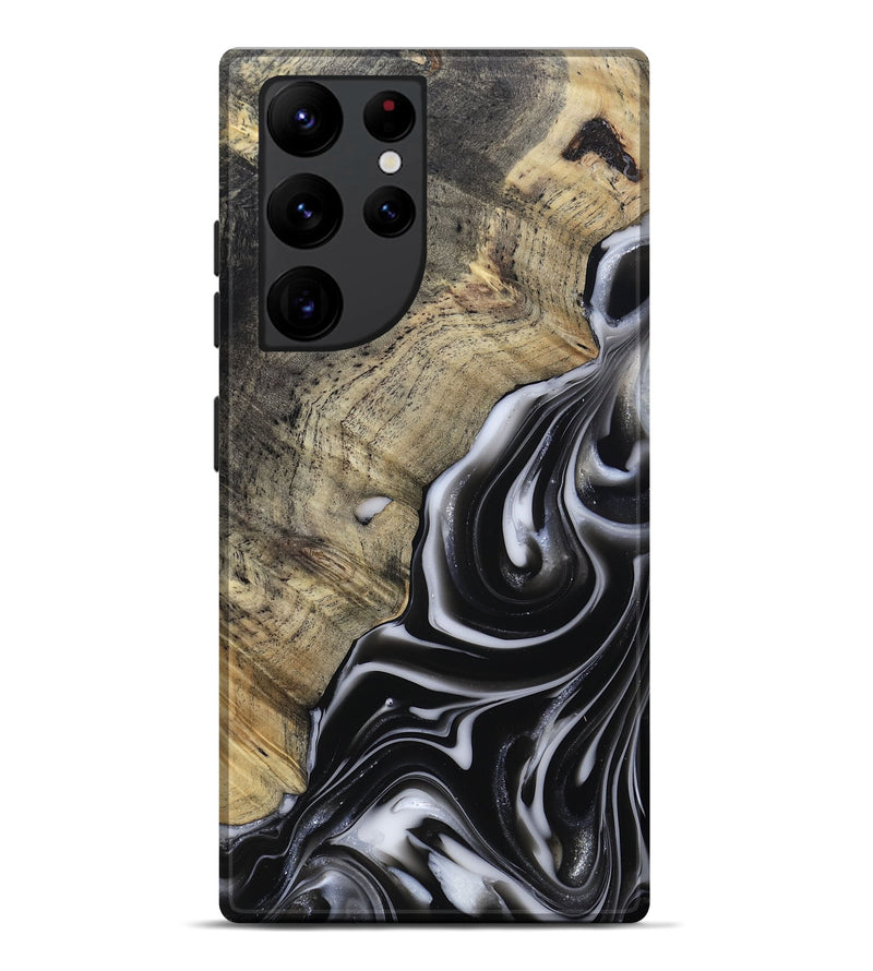 Galaxy S22 Ultra Wood Live Edge Phone Case - Billy (Black & White, 812951)
