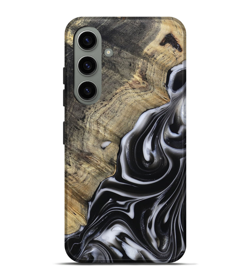 Galaxy S24 Plus Wood Live Edge Phone Case - Billy (Black & White, 812951)