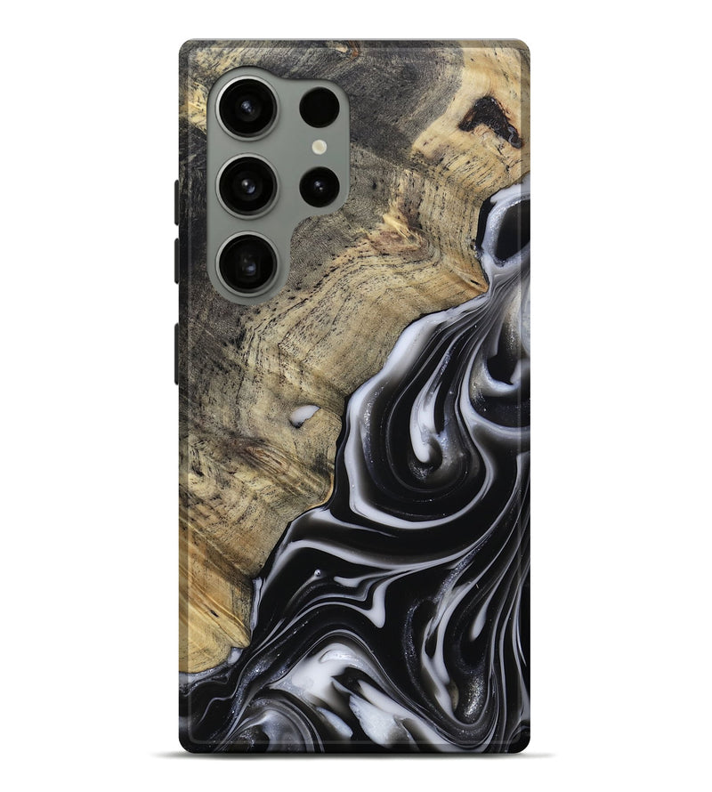 Galaxy S24 Ultra Wood Live Edge Phone Case - Billy (Black & White, 812951)