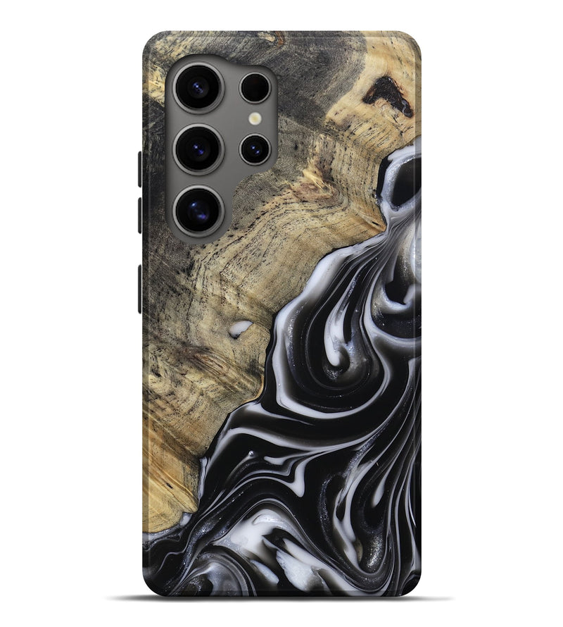 Galaxy S25 Ultra Wood Live Edge Phone Case - Billy (Black & White, 812951)