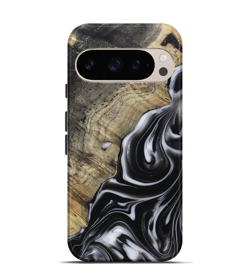 Pixel 10 Wood Live Edge Phone Case - Billy (Black & White, 812951)