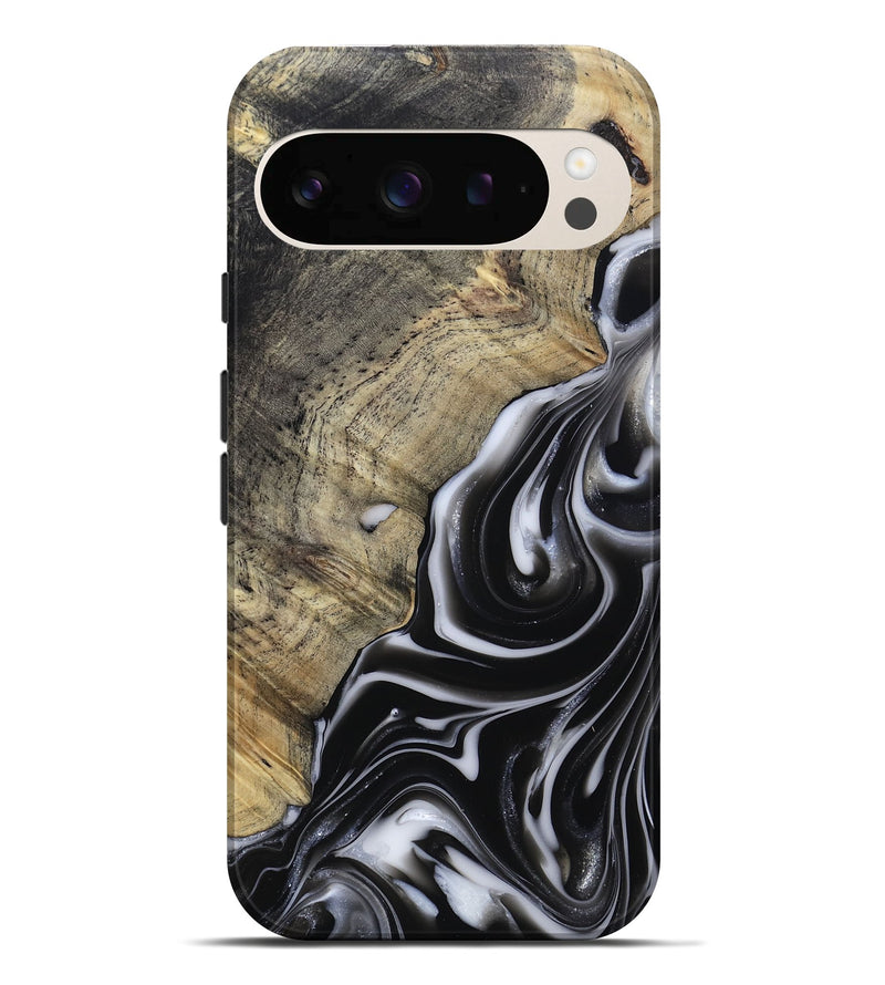Pixel 10 Pro XL Wood Live Edge Phone Case - Billy (Black & White, 812951)
