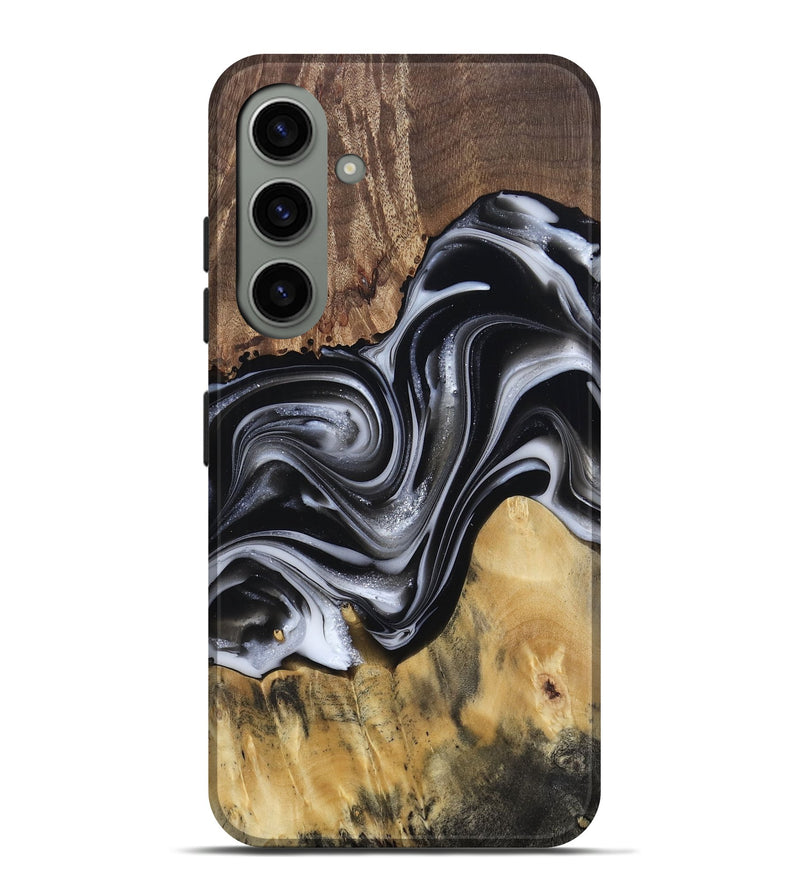 Galaxy S24 Plus Wood Live Edge Phone Case - Raina (Black & White, 812952)