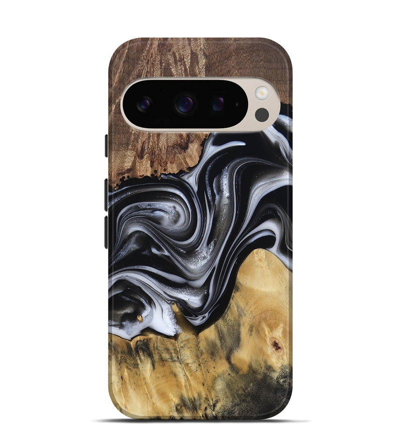 Pixel 10 Wood Live Edge Phone Case - Raina (Black & White, 812952)