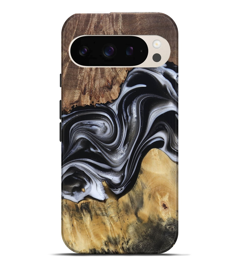 Pixel 10 Pro XL Wood Live Edge Phone Case - Raina (Black & White, 812952)