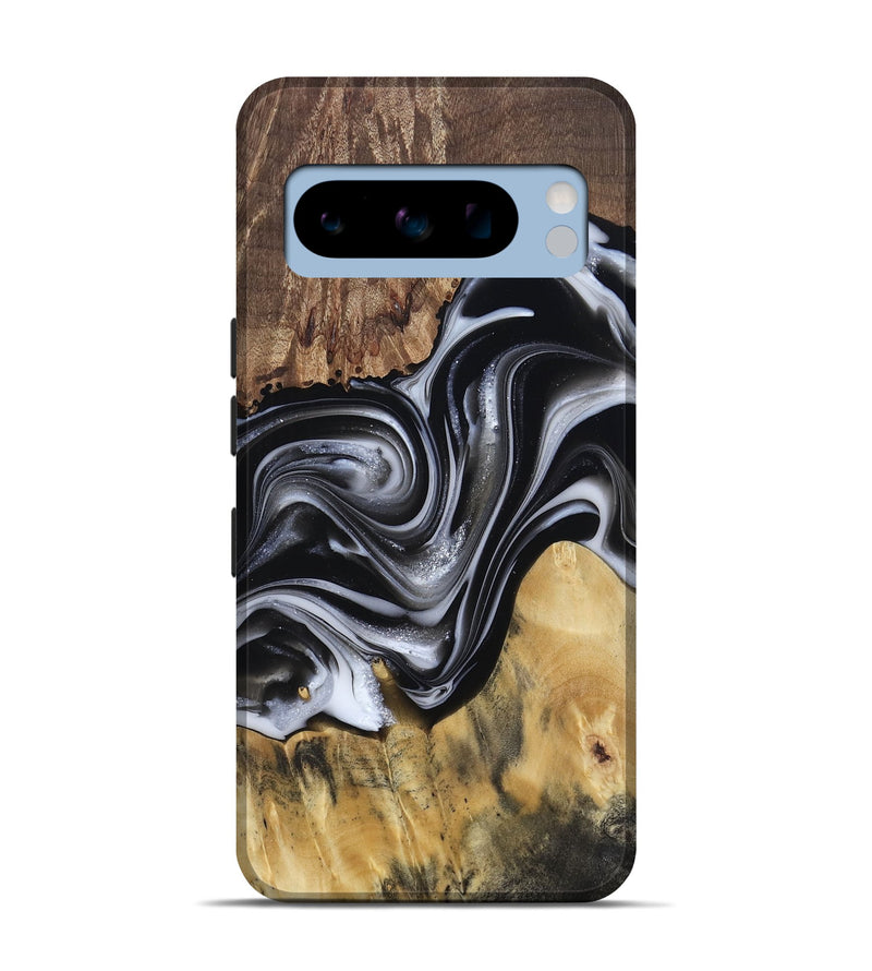 Pixel 8 Pro Wood Live Edge Phone Case - Raina (Black & White, 812952)