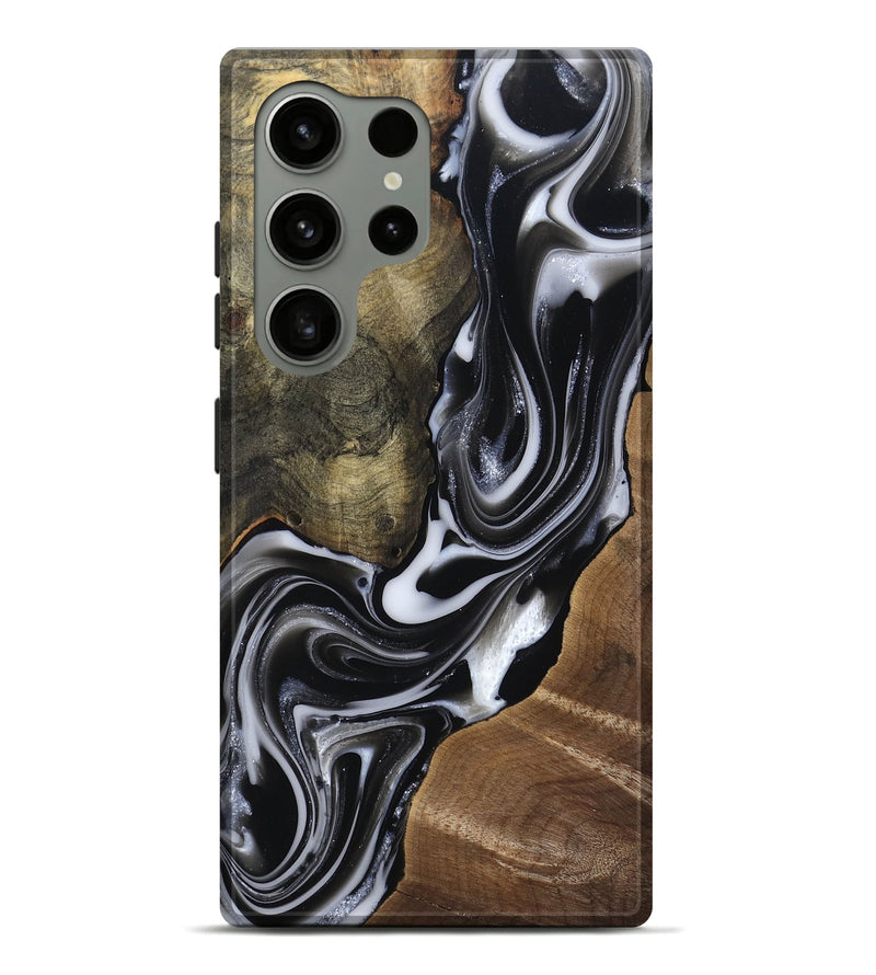 Galaxy S24 Ultra Wood Live Edge Phone Case - Shawna (Black & White, 812953)