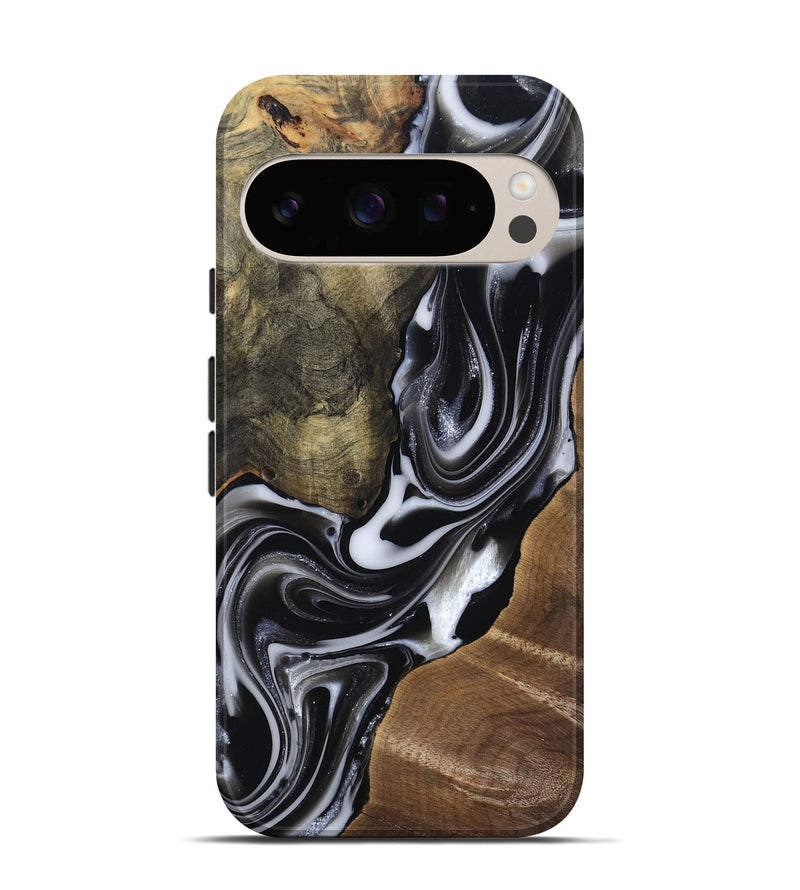 Pixel 10 Wood Live Edge Phone Case - Shawna (Black & White, 812953)