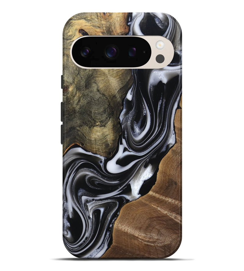 Pixel 10 Pro XL Wood Live Edge Phone Case - Shawna (Black & White, 812953)