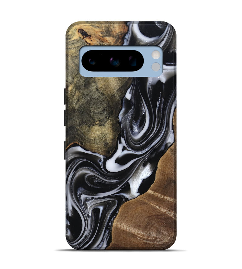 Pixel 8 Pro Wood Live Edge Phone Case - Shawna (Black & White, 812953)