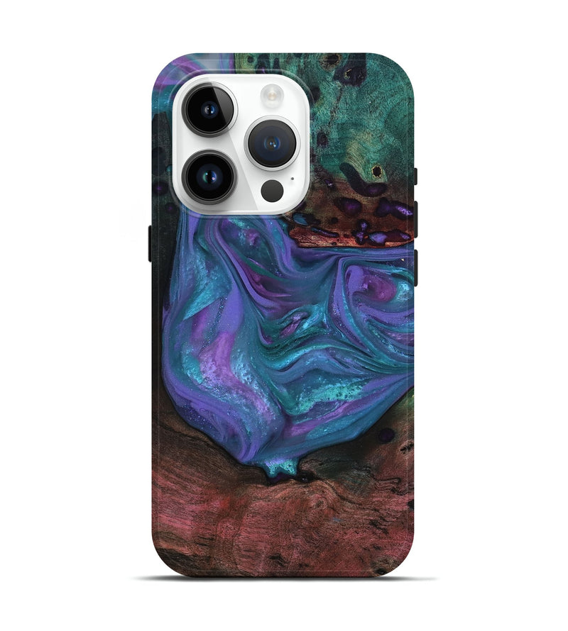 iPhone 15 Pro Wood Live Edge Phone Case - Andrew (Purple, 812954)