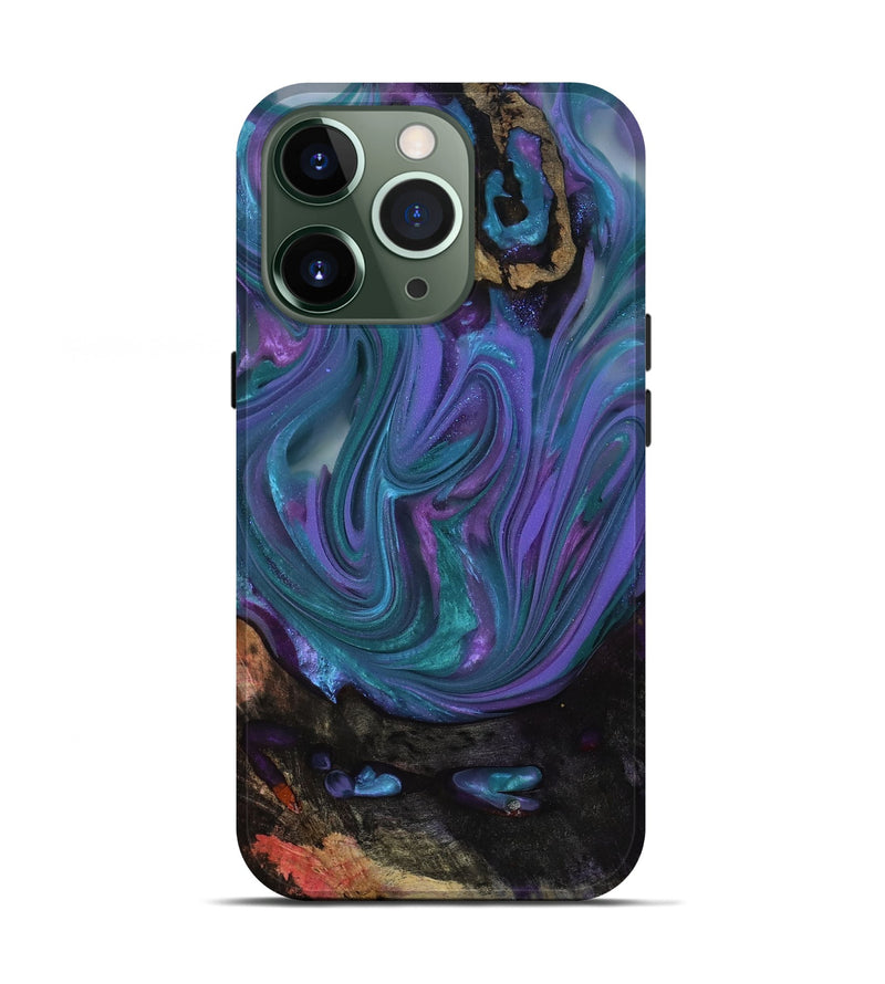 iPhone 13 Pro Wood Live Edge Phone Case - Flora (Purple, 812955)
