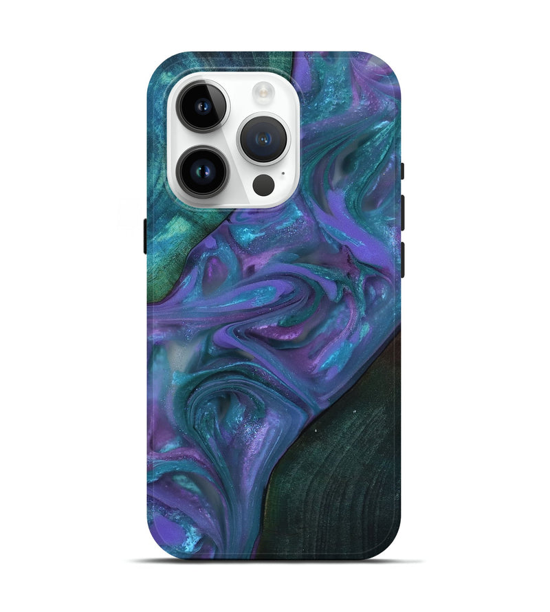 iPhone 15 Pro Wood Live Edge Phone Case - Jenni (Purple, 812956)