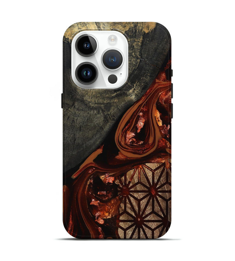 iPhone 15 Pro Wood Live Edge Phone Case - Briggs (Red, 812958)