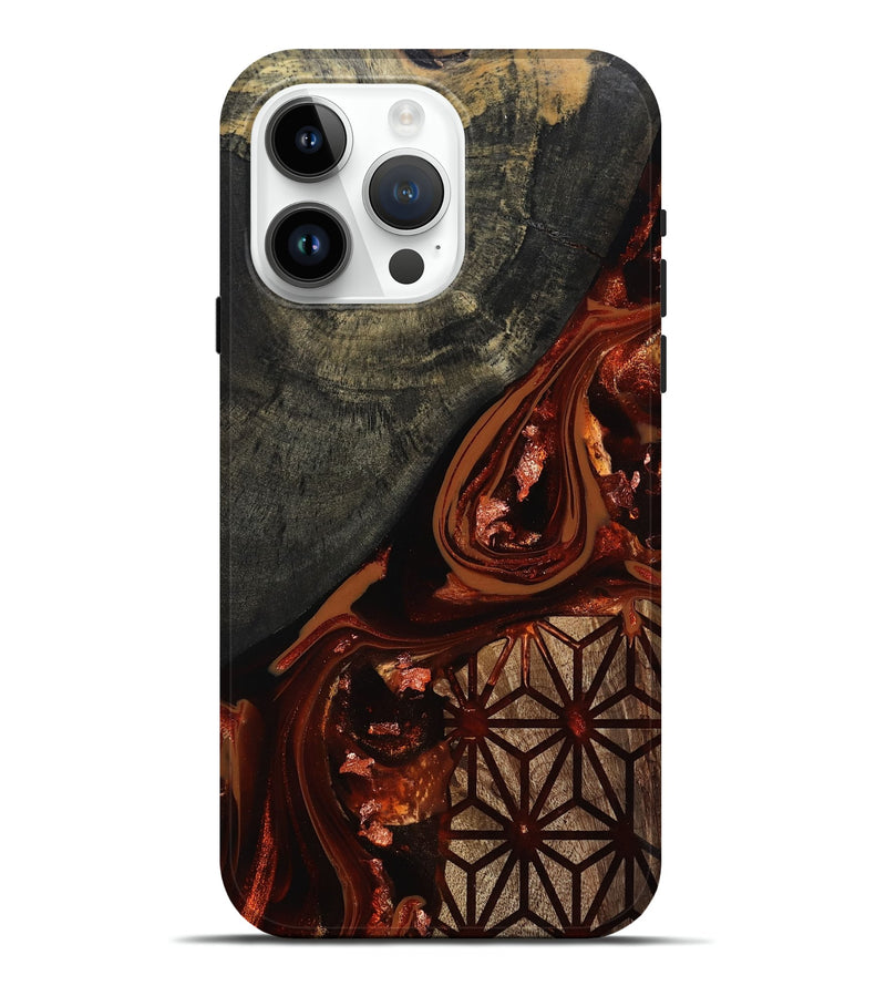 iPhone 15 Pro Max Wood Live Edge Phone Case - Briggs (Red, 812958)
