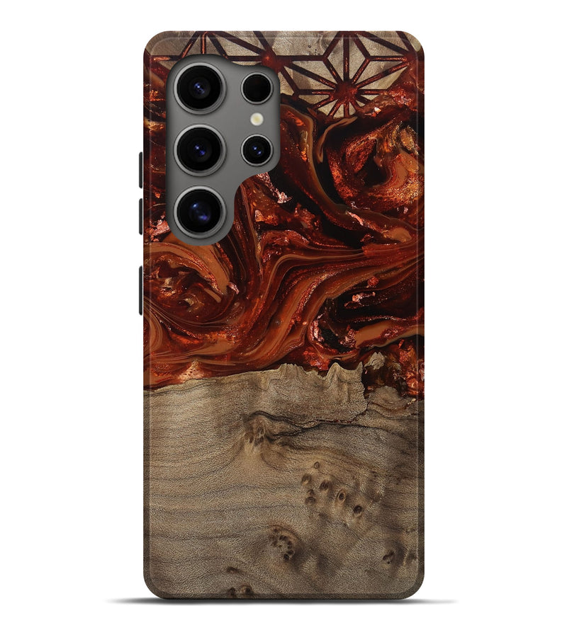Galaxy S25 Ultra Wood Live Edge Phone Case - Deloris (Red, 812959)