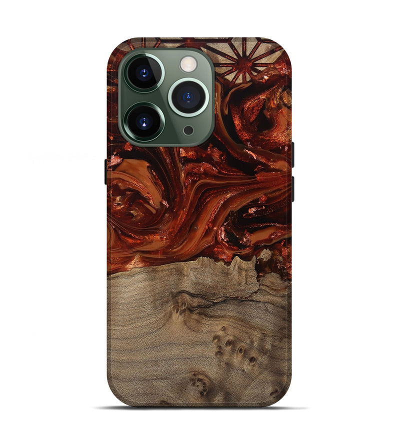 iPhone 13 Pro Wood Live Edge Phone Case - Deloris (Red, 812959)