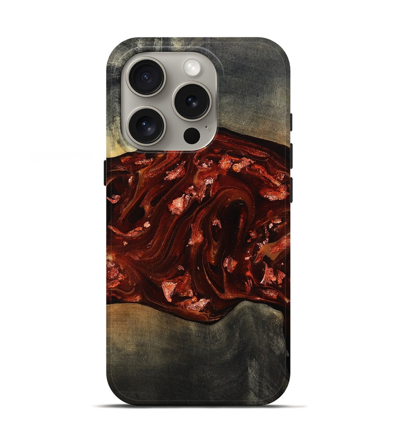 iPhone 16 Pro Wood Live Edge Phone Case - Lucien (Red, 812960)