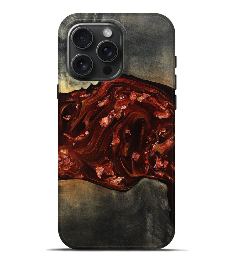 iPhone 16 Pro Max Wood Live Edge Phone Case - Lucien (Red, 812960)