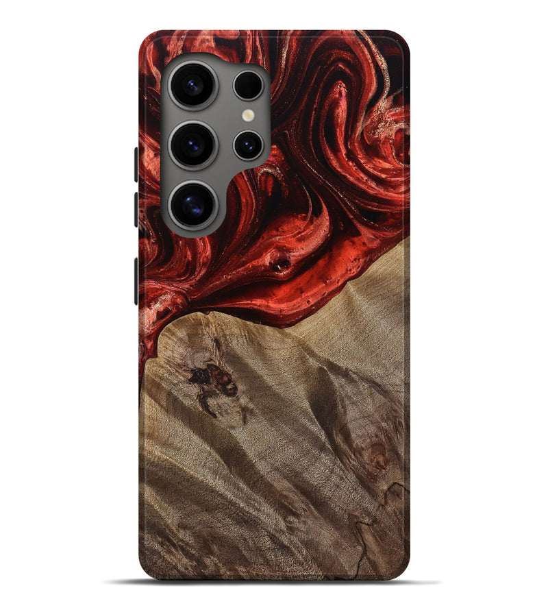Galaxy S25 Ultra Wood Live Edge Phone Case - Dereck (Red, 812962)