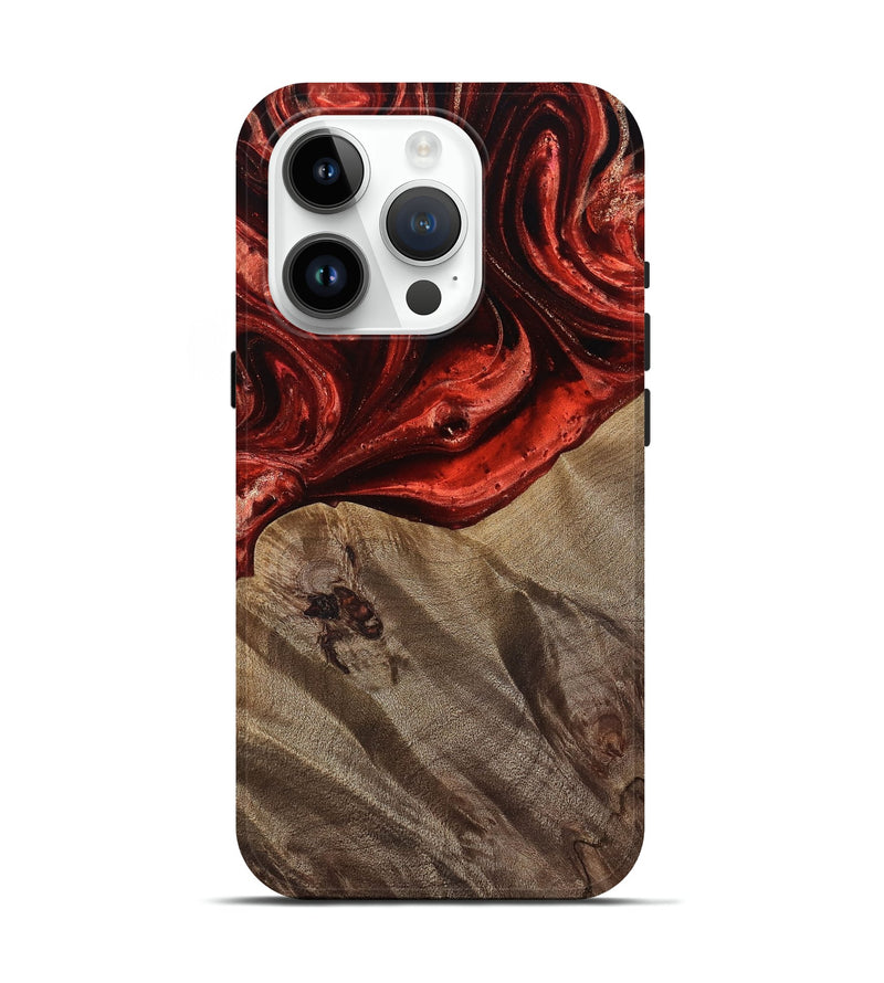 iPhone 15 Pro Wood Live Edge Phone Case - Dereck (Red, 812962)