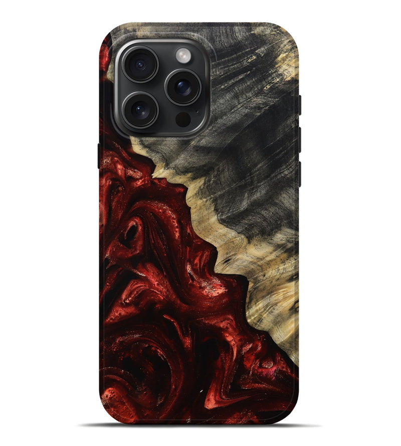 iPhone 16 Pro Max Wood Live Edge Phone Case - Luka (Red, 812963)