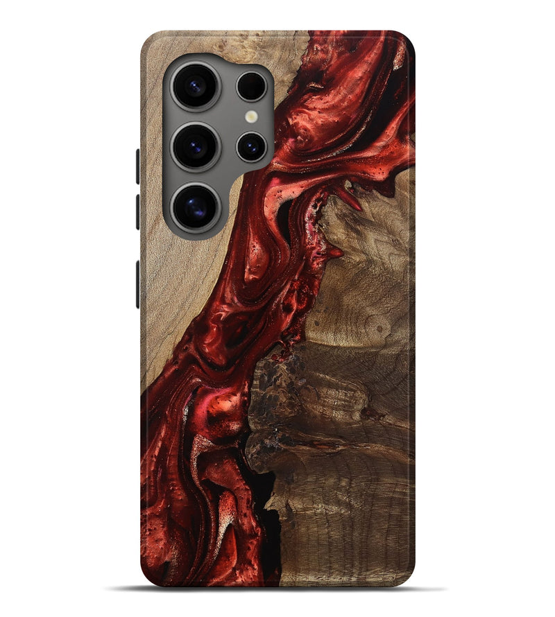 Galaxy S25 Ultra Wood Live Edge Phone Case - Mariana (Red, 812964)