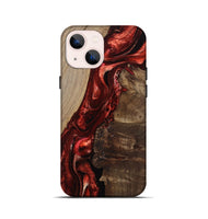 iPhone 13 mini Wood Live Edge Phone Case - Mariana (Red, 812964)