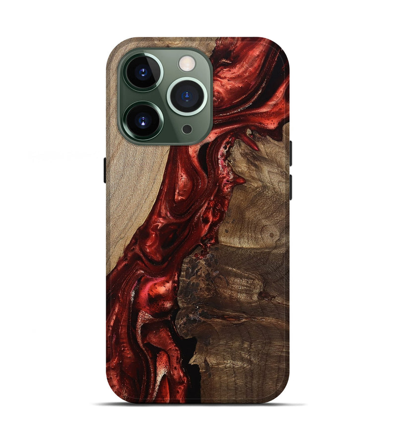 iPhone 13 Pro Wood Live Edge Phone Case - Mariana (Red, 812964)