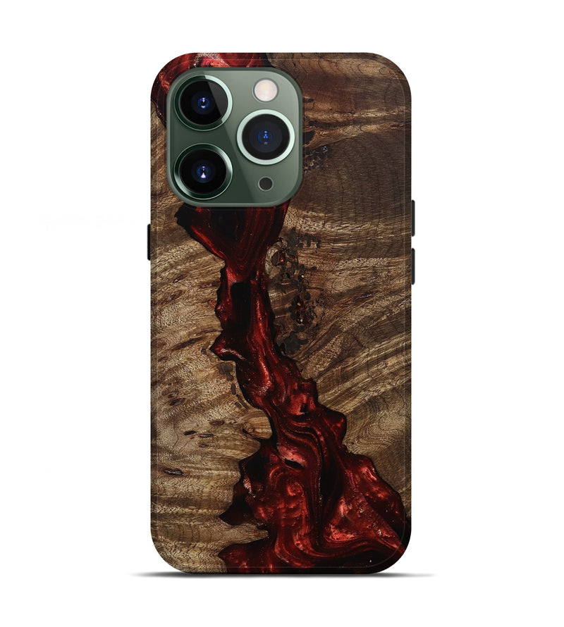 iPhone 13 Pro Wood Live Edge Phone Case - Tanner (Red, 812965)