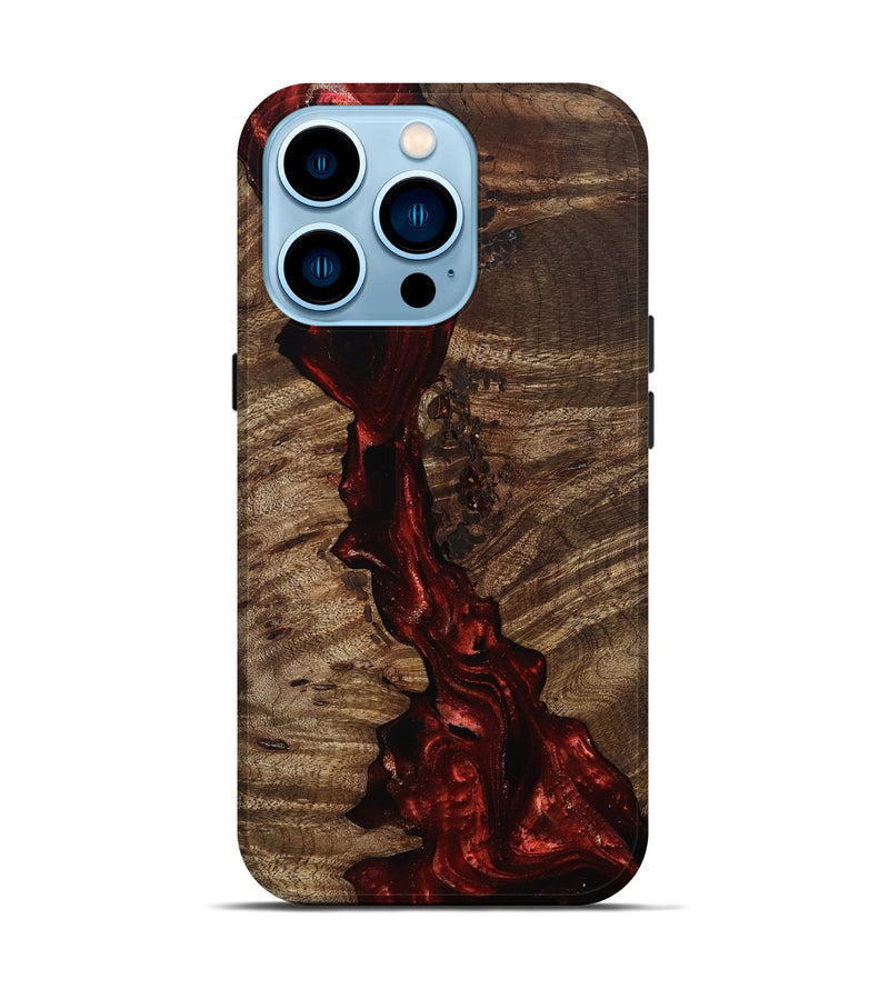 iPhone 14 Pro Wood Live Edge Phone Case - Tanner (Red, 812965)