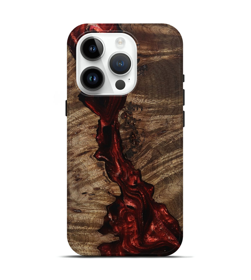 iPhone 15 Pro Wood Live Edge Phone Case - Tanner (Red, 812965)