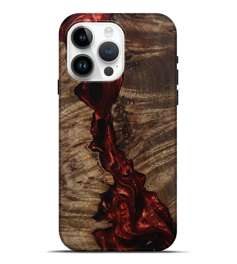 iPhone 15 Pro Max Wood Live Edge Phone Case - Tanner (Red, 812965)
