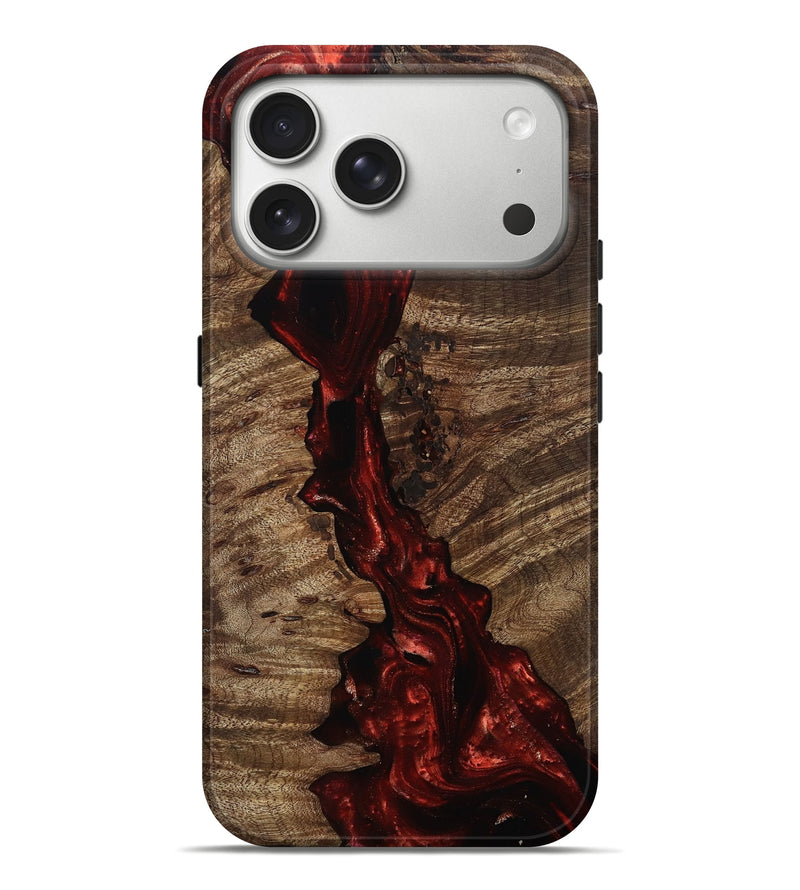 iPhone 17 Pro Max Wood Live Edge Phone Case - Tanner (Red, 812965)