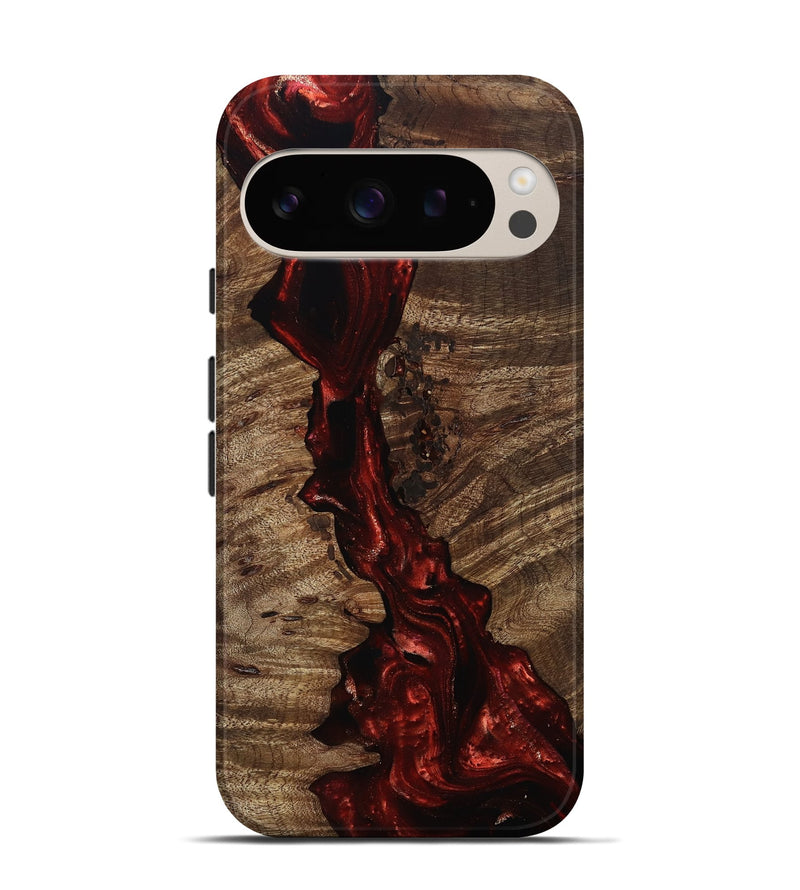 Pixel 9 Pro Wood Live Edge Phone Case - Tanner (Red, 812965)