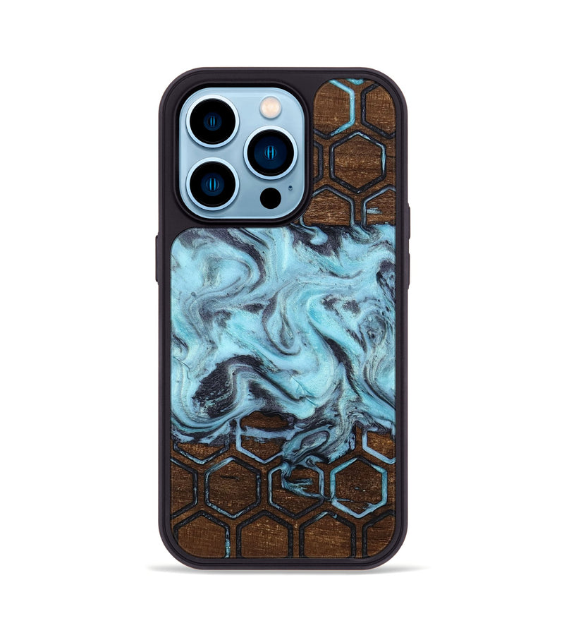 iPhone 14 Pro Wood Phone Case - Myrtle (Pattern, 812969)