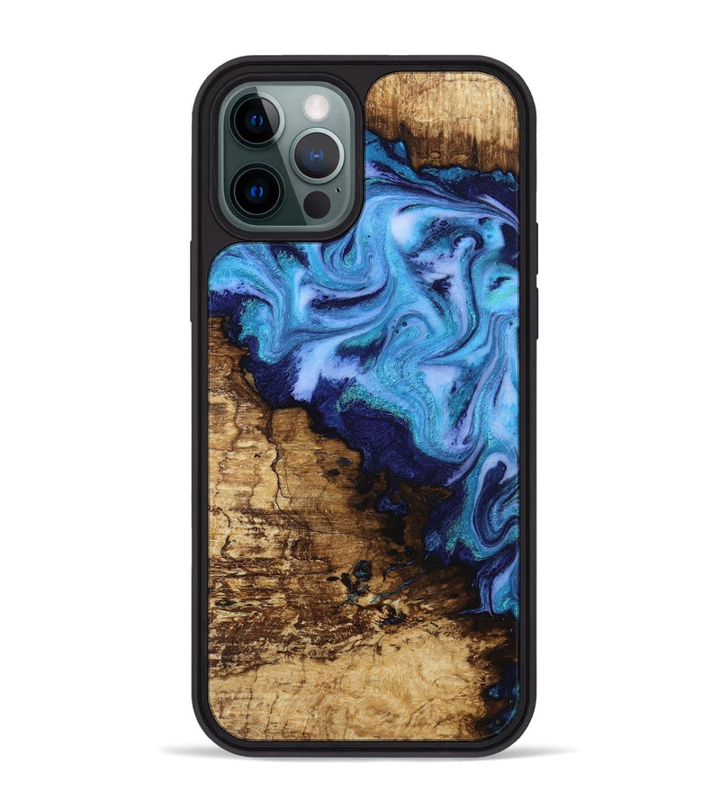 iPhone 12 Pro Max Wood Phone Case - Wilder (Blue, 812970)