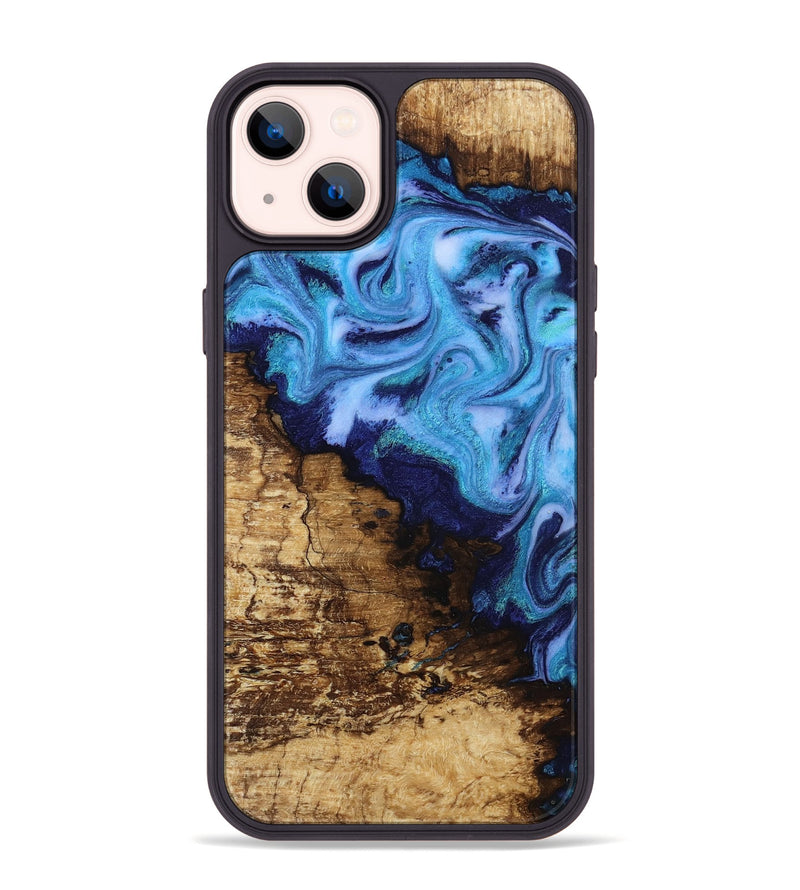iPhone 14 Plus Wood Phone Case - Wilder (Blue, 812970)