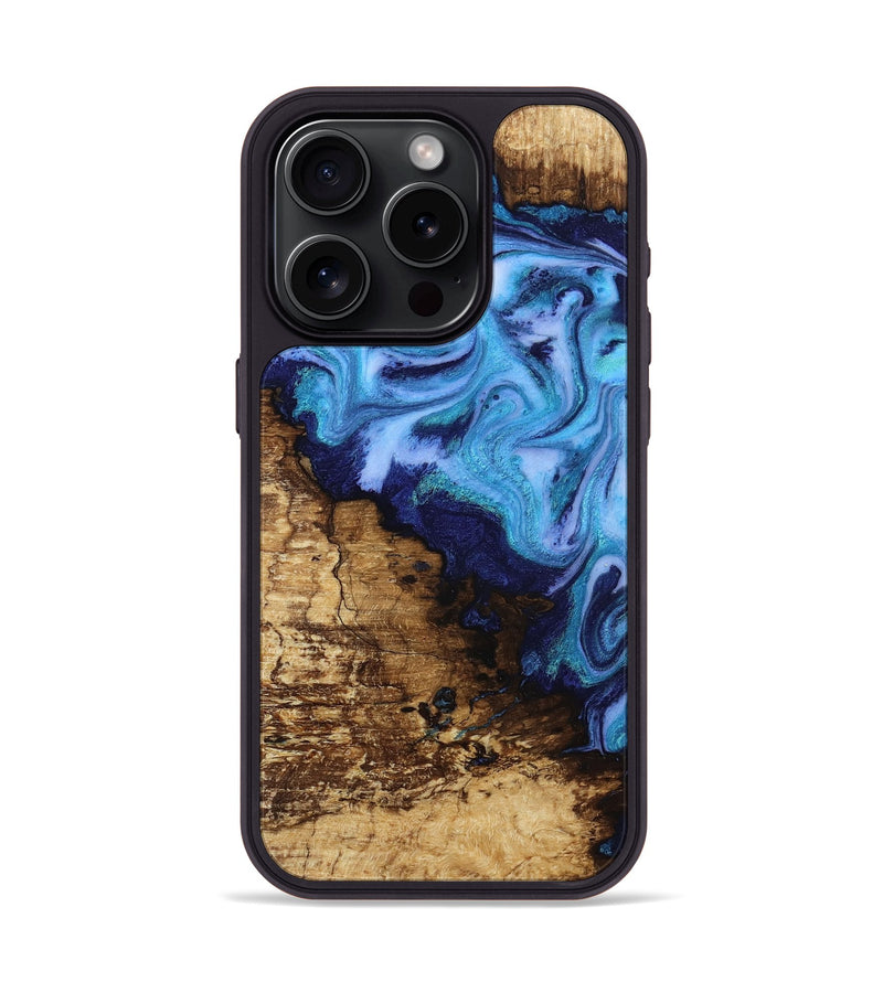 iPhone 15 Pro Wood Phone Case - Wilder (Blue, 812970)