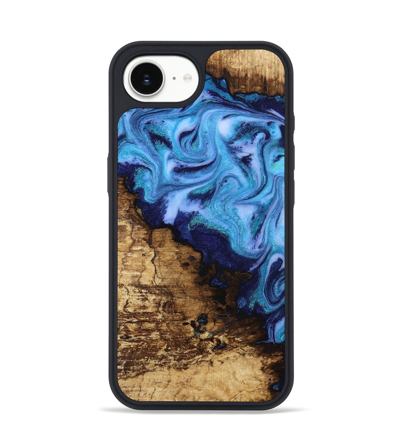 iPhone 16e Wood Phone Case - Wilder (Blue, 812970)