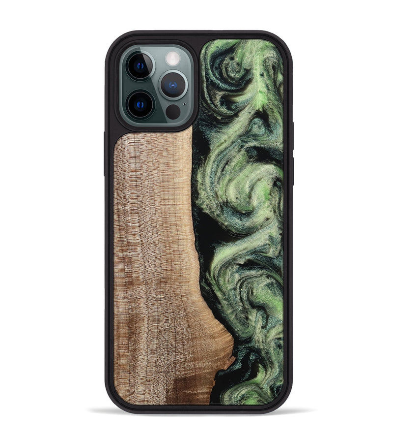 iPhone 12 Pro Max Wood Phone Case - Lina (Green, 812973)