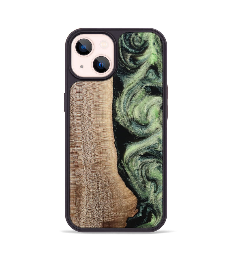 iPhone 14 Wood Phone Case - Lina (Green, 812973)