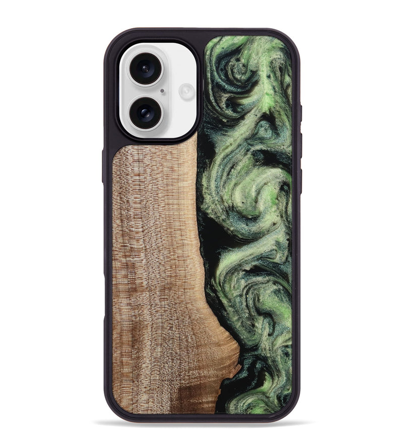 iPhone 16 Plus Wood Phone Case - Lina (Green, 812973)
