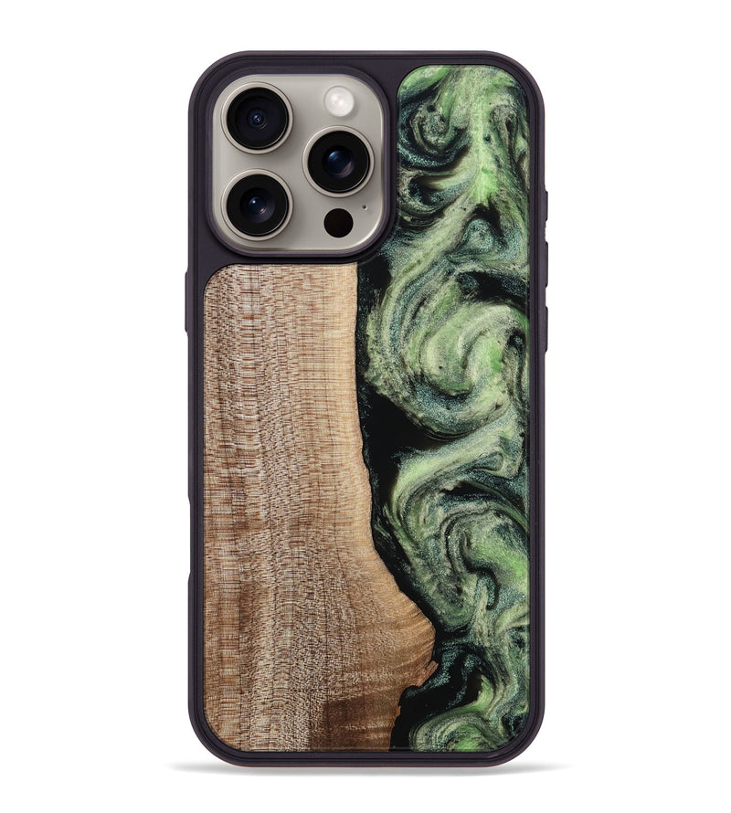 iPhone 16 Pro Max Wood Phone Case - Lina (Green, 812973)